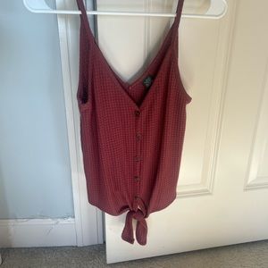 XS Wild Fable red tank top with knot in front